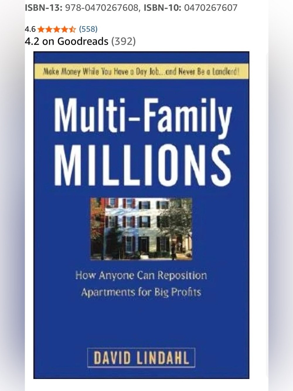 Multi-Family Millions by David Lindahl - Hardcover 1st Edition